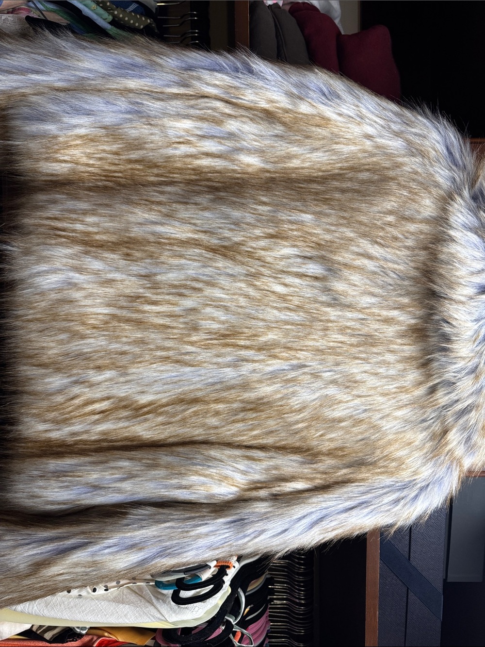 Unreal Fur Taupe and Lavender Faux Fur Cropped Coat - Picture 4 of 5